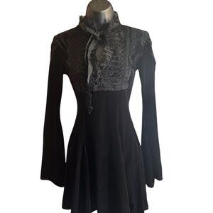 Gothic velvet dress with bell sleeves